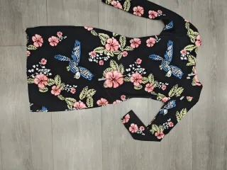 Vestido estampado flores y aves