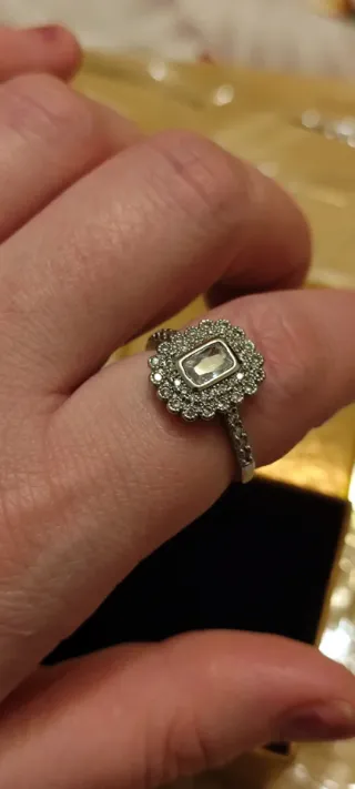 Anillo chapado en oro 18 k blanco n 20