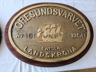 Pareja de metopas Öresundsvarvet 1959 Landskrona