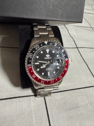 Reloj Marea Hombre Negro y Plateado