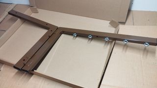 Tendedero pared plegable marrón 4 cuerdas