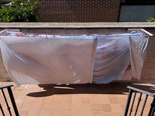 Tendedero pared plegable marrón 4 cuerdas