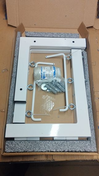 Tendedero pared plegable marrón 4 cuerdas