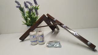 TENDEDERO PLEGABLE DE PARED MARRON 4 CUERDAS