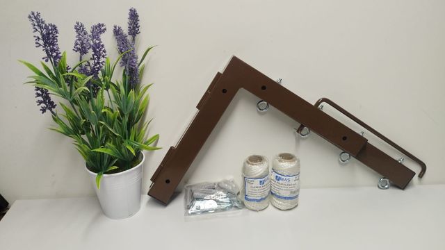 TENDEDERO PLEGABLE DE PARED MARRON 4 CUERDAS