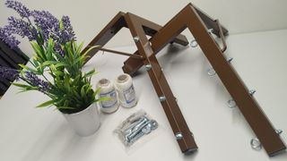 TENDEDERO PLEGABLE DE PARED MARRON 4 CUERDAS