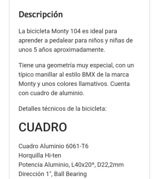 Bicicleta Monty Naranja