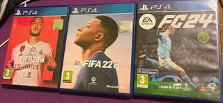 Lote 3 Juegos PS4: FIFA 20, FIFA 22, FC 24