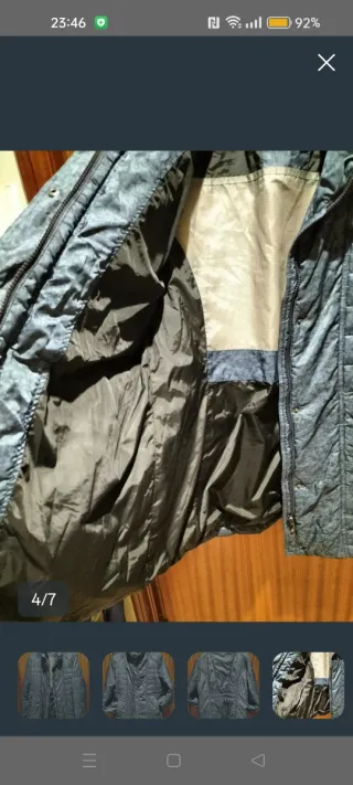 Cazadora acolchada gris talla 46