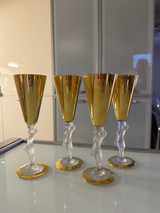 Set 4 Flute Champagne Bayel France