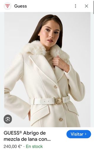 Abrigo Guess Lana Blanco