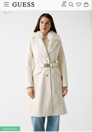 Abrigo Guess Lana Blanco