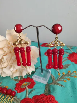 Conjunto Flamenca Pendientes y Peinetas
