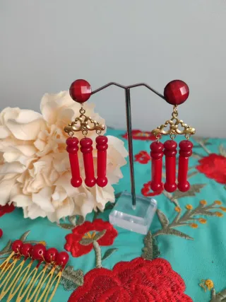 Conjunto Flamenca Pendientes y Peinetas