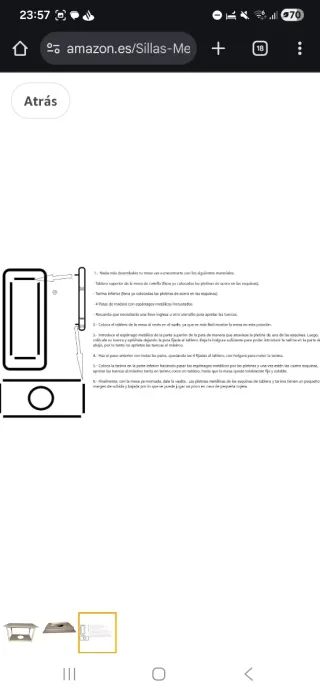 Mesa Camilla Rectangular Desmontable