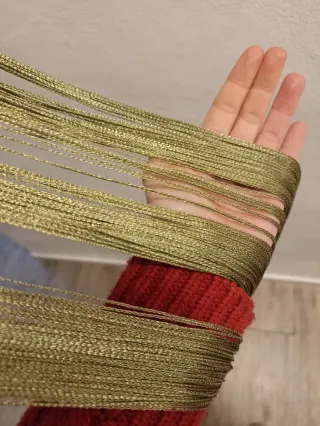 Cortinas verdes de flecos