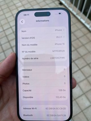 Apple iPhone 15 89% batteria