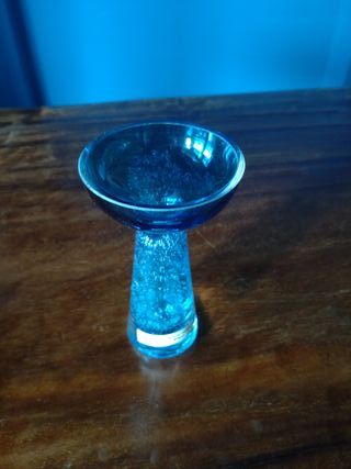 Vaso vetro blu pulegoso (24%Pbo)