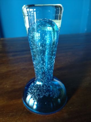 Vaso vetro blu pulegoso (24%Pbo)