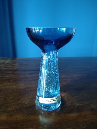 Vaso vetro blu pulegoso (24%Pbo)