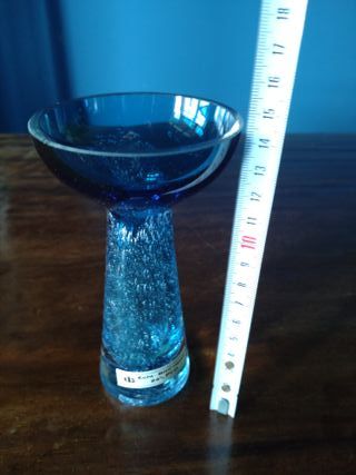 Vaso vetro blu pulegoso (24%Pbo)