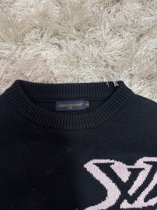 Felpa Louis Vuitton Nera Logo Bianco