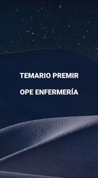 Temario PREMIR OPE ENFERMERÍA