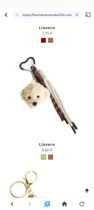 Llavero Oso Peluche Tan Trend
