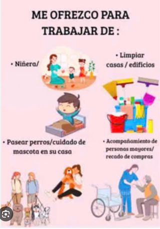 Servicio de limpieza, cuidado de niños y ancianos