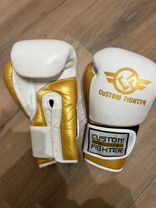 Guantes de Boxeo Custom Fighter Blanco y Dorado
