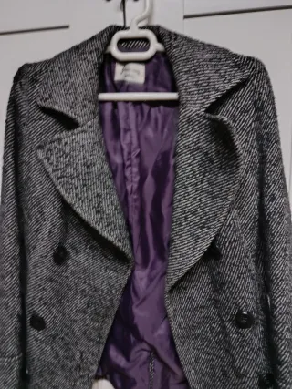 Abrigo corto jaspeado gris