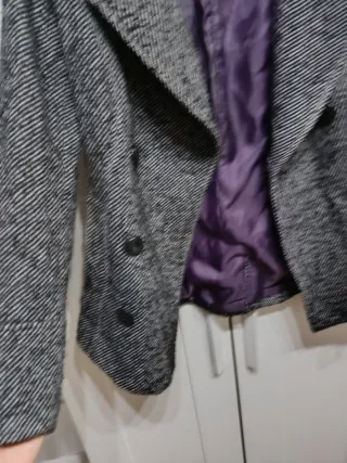 Abrigo corto jaspeado gris