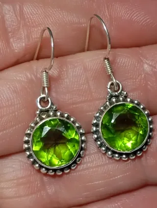 Pendientes Plata Ley peridoto
