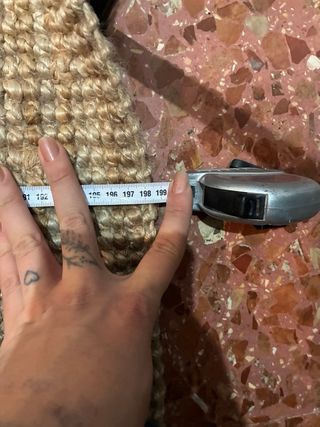 Alfombra grande de yute beige y marrón