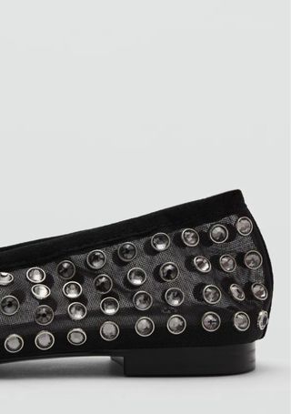 Bailarinas Mango negras con tachuelas Nuevas