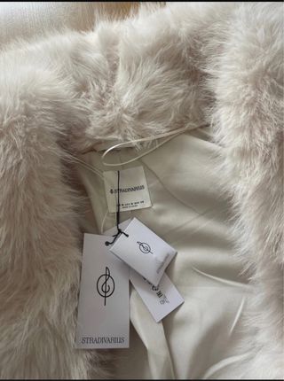 Abrigo pelo blanco mujer talla única