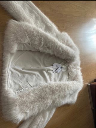 Abrigo pelo blanco mujer talla única