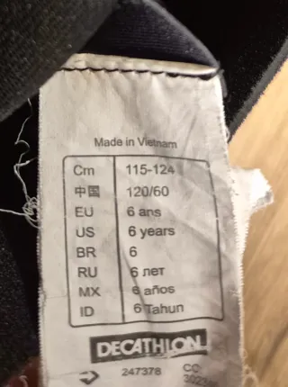 Traje Neopreno OLAIAN Niños 6 años 4/3 agua fría