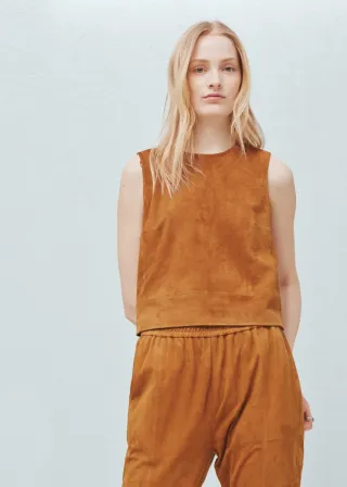 Conjunto Top y Pantalón Piel Mango Marrón