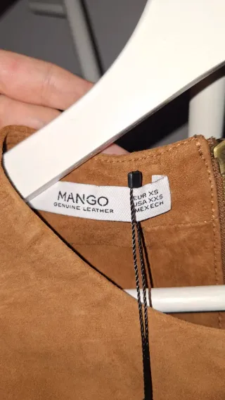 Conjunto Top y Pantalón Piel Mango Marrón