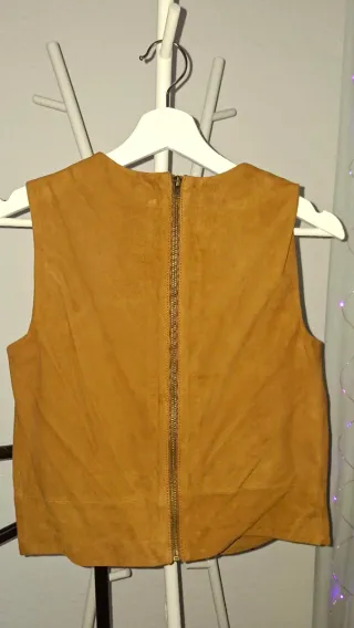 Conjunto Top y Pantalón Piel Mango Marrón