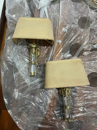 Apliques de pared dorados con cristal