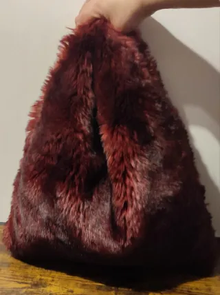 Borsa in ecopelliccia bordeaux