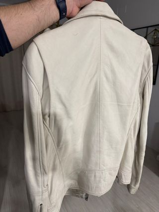 Chaqueta Biker Zara Piel Blanca