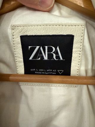 Chaqueta Biker Zara Piel Blanca