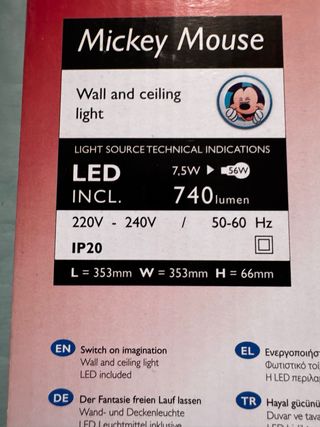 Plafoniera Philips Mickey Mouse LED