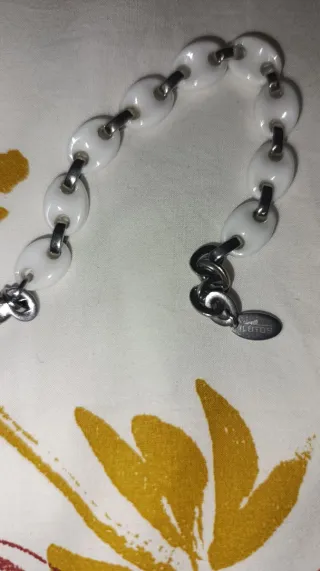 Pulsera Lotus Plata y Cerámica Blanca