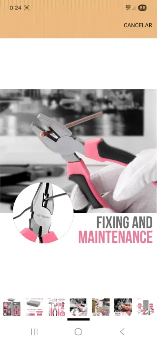 Caja de herramientas 24 piezas rosa nuevo