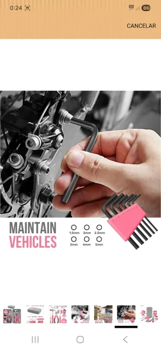 Caja de herramientas 24 piezas rosa nuevo