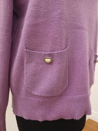 Jersey lila con bolsillos talla única